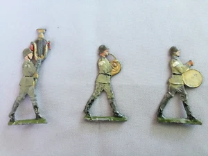 3 Zinnsoldaten Flachfiguren aus Zinn ca. 1920-1930 Musikinstrumente - Bild 1 von 4