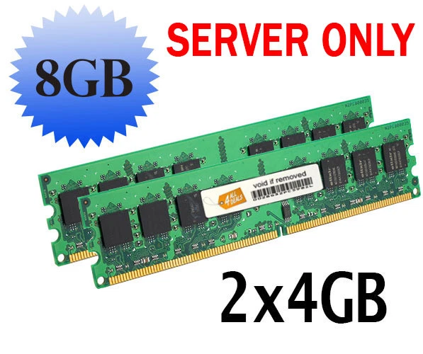 Server RAM 8GB 2x 4GB PC3L-10600R ECC REG 2Rx8 DDR3L 1333MHz DIMM 240-pin Memory - Image 1 of 1