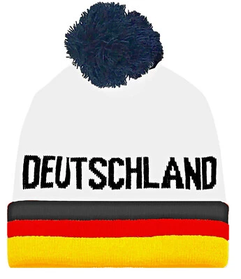FUNNY FASHION ★ Fanartikel Fan Em-Wm Deutschland Deutsch Mütze , Mutze Bommel Beanie Fußball