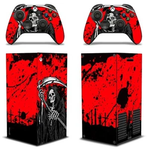 Skin Wrap FÜR XBOX SERIE X Spielkonsole + 2 Controller Aufkleber Aufkleber Grim-R - Bild 1 von 1