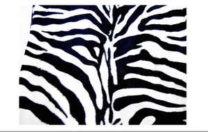 Zebra Fabric,Faux Fur,polyester.Black Stripes on White,61" x 12", Jo-anns - Picture 1 of 2
