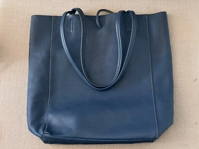 Moderno Leather Italian Made Hobo 14” X 11” Slate Blue Shoulder Bag Tote - Image 1 of 4