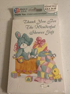 “Thank You For The Wonderful Shower Gift” Notecards 8 Ct. Baby Shower Bear NEW - Picture 1 of 6