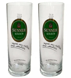 SUNNER KOLSCH 2 x VASOS DE CERVEZA BARRA 300/20Oml BNWOB MAN CAVE ALEMANIA - Imagen 1 de 1