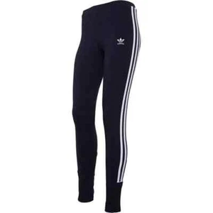 Adidas Orig 3 Stripe Tights - Womens Navy UK 8 - Run Gym Leggings - New - Picture 1 of 5