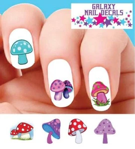 Wasserrutschpilz Nagelaufkleber - 20er Set bunte Pilze sortiert - Bild 1 von 1
