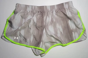 Under Armour Womens Gray with Lime Green Trim Athletic Shorts Size 12/14 - Picture 1 of 10