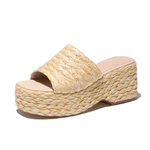 Ancomafio Platform Espadrille Sandals for Women,Raffia Sandals Platform Slip ... - Picture 1 of 6