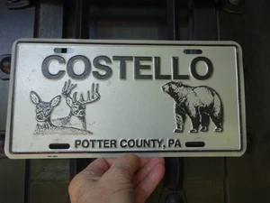 Costello Potter County Pennsylvania License Plate Booster vintage Bear Buck Doe - Picture 1 of 8