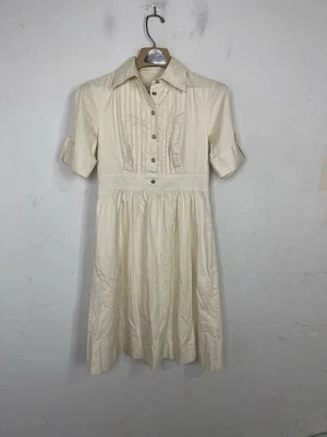 Vestido Camisa Shoshanna Mujer 6 Marfil Popelina Mínimo Primavera Boda Atemporal Foto 1 de 4