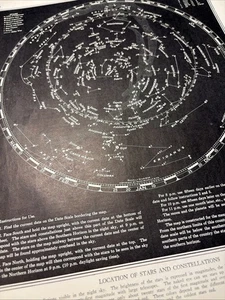 Mapa Atlas Ubicación de Estrellas y Constelaciones Años 40 De Colección - Imagen 1 de 10