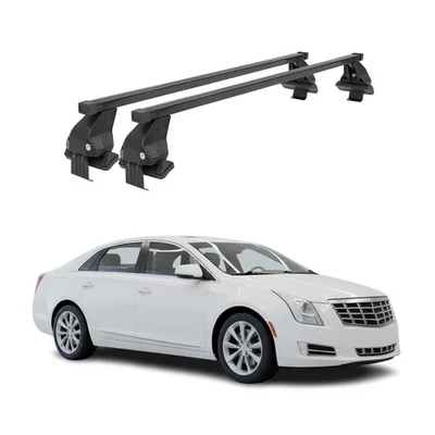 Barras transversales de techo lisas portaequipajes para Cadillac XTS 2013-2019 negro 2x Foto 1 de 4