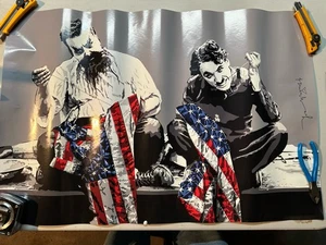 "Póster del plan de recuperación Mr Brainwash 22x32"" litografía bandera estadounidense" - Imagen 1 de 4