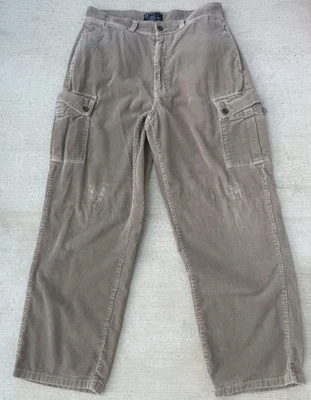 Pantalones cargo vintage Polo Ralph Lauren pana pierna ancha bronceado talla 33x30 skate Foto 1 de 4