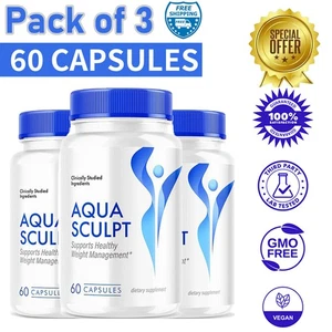 3X Aqua Sculpt Advanced Weight Loss Support Aquasculpt Maximum Strength 60 Pills - Picture 1 of 10