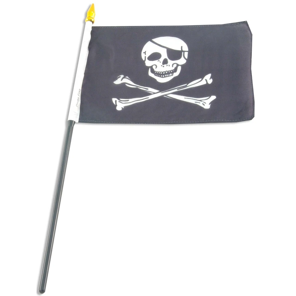 Bandera Pirata (Jolly Roger) 4x6 pulgadas bandera de mano Foto 1 de 1