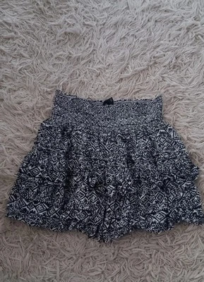 Saia Ralph Lauren Feminina Estampa Preto e Branco Flare Tam 16 Cintura Elástica - Imagem 1 de 4