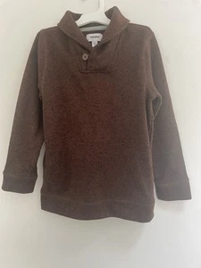 Sonoma Kids Boys Marled 100% Polyester Collared Long Sleeve Knit Sweater Brown S - Picture 1 of 4