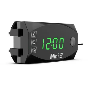 3-in-1 Motorcycle Digital LED Time Thermometer Clock Voltage Voltmeter Universal - Picture 1 of 14