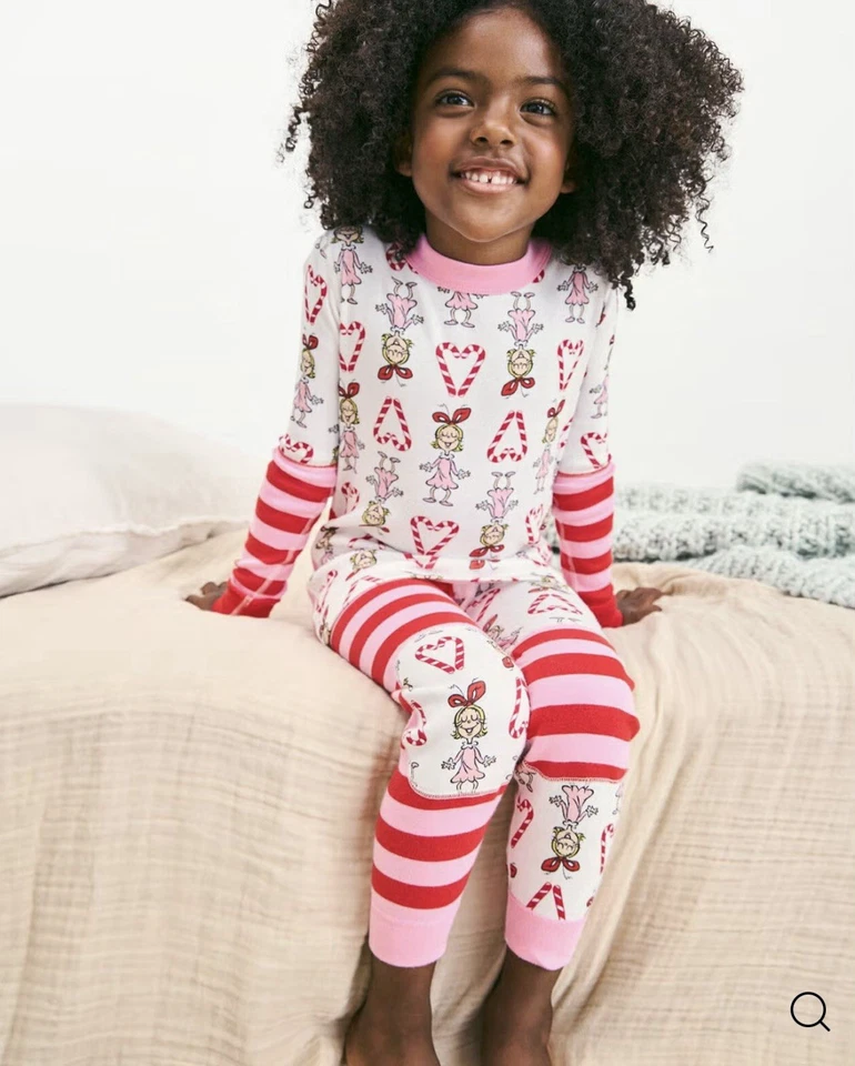 Conjunto de pijama Hanna Andersson Dr Seuss Cindy Lou Who niñas talla 6-7 algodón orgánico Foto 1 de 4