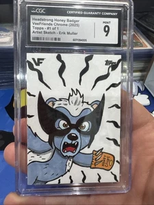 Tarjeta de boceto cromada Veefriends Topps Headstrong Honey Badger 1/1 Eric Muller rara - Imagen 1 de 6