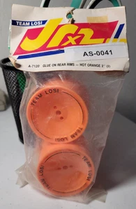 Team Losi A-7120 Glue-On Rear Rims – Hot Orange 2" (Set of 2) - Picture 1 of 4