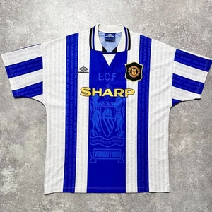 Andy Cole #17 Manchester United 94-96 terza maglia XL Umbro ufficiale F/S da JP - Foto 1 di 10