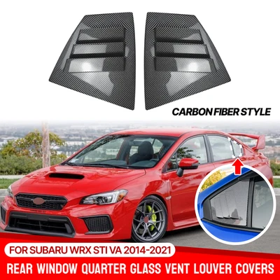 Aspecto de carbono para Subaru WRX STI VA 14-21 ventilación lateral ventana cuchara persiana cubierta moldura Foto 1 de 4