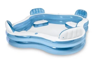 56475EP Swim Center Familienlounge aufblasbarer Pool 90 Zoll x 90 Zoll x 26 Zoll - Bild 1 von 4