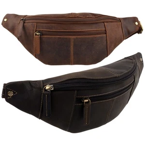 Oil Leather Waist Bum Bag by Visconti Fanny Pack Top Quality Travel Handy - Picture 1 of 11