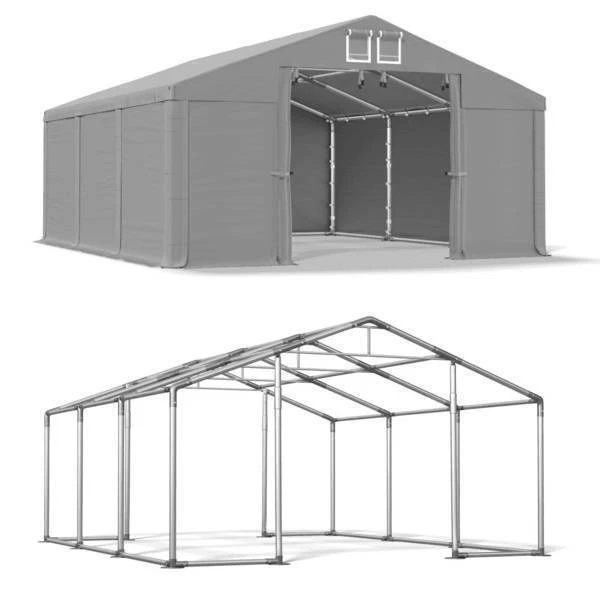 Das Company Ganzjährige Zelthalle - Grau, 4 x 6m (224385)