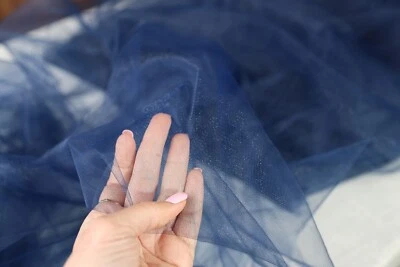 Tela de tul azul marino 108 pulgadas de ancho por yarda 20 Foto 1 de 4