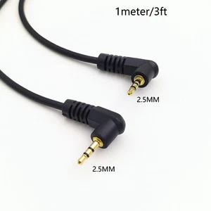 1M 3FT 2.5mm Male to 2.5mm male 3 Pole Headphone Audio AUX Cable 90 degree - Picture 1 of 6