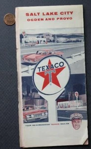 1964 Texaco Oil Gas Service Station Salt Lake City Provo Ogden Utah Road Map---- - Picture 1 of 1