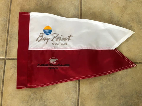 New Bay Point Golf Club Jack Nicklaus Golf Flag Red/white Cover