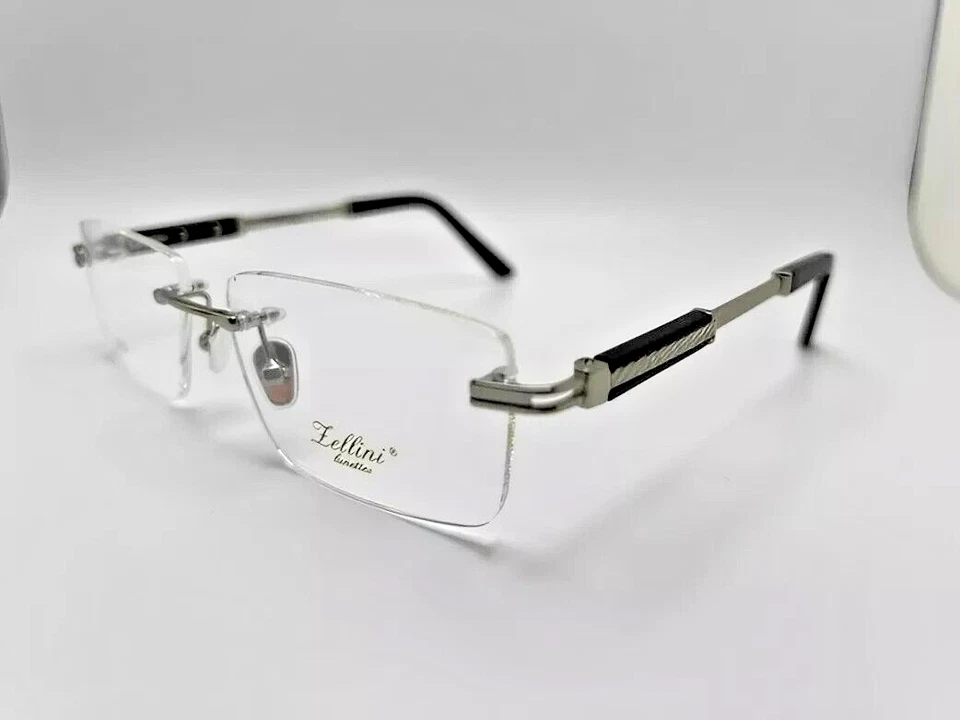 Zellini Lunettes ZL1304 C2 23KGP Silver Rimless Eyeglasses Frames 56-18-145 - Image 1 of 2