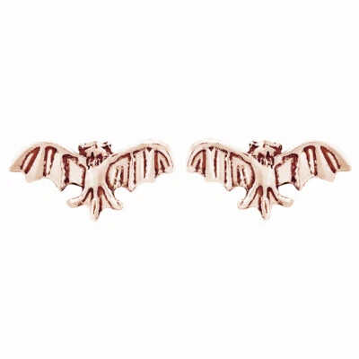 Aretes mini murciélago volador medianoche para mujer enchapados en oro rosa de 14 quilates plateados Foto 1 de 4