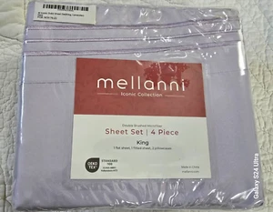 NEW MELLANNI KING SIZE 4 PIECE BED SHEET SET LAVENDER NIP - Picture 1 of 7