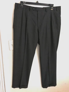 Lauren Ralph Lauren Pantalone Uomo 38x30 Grigio 100% Lana Abito Tasche Carriera "STRAPPO" - Foto 1 di 4