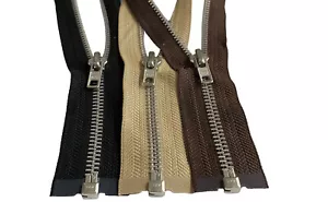 YKK #7Aluminum Metal Separating Zippers for Heavy Duty Jacket Made in USA - Picture 1 of 11