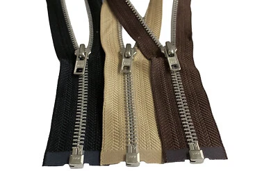 Cremalleras separadoras de metal de aluminio YKK #7 para chaqueta de alta resistencia hechas en EE. UU. Foto 1 de 4