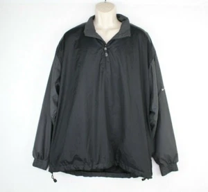 Nike Golf Pullover Jacket Mens XL Clima-Fit Windbreaker Zip Pockets Black - Picture 1 of 7