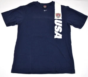 Vintage Nike T-Shirt Size M/L 90s Team USA Soccer Shirt Center Swoosh - Picture 1 of 10