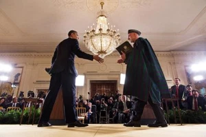 OBAMA & AFGHAN PRESIDENT KARZAI CONFERENZA STAMPA 12x18 STAMPA FOTOGRAFICA LUCIDA - Foto 1 di 1