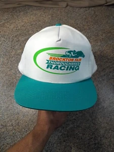 vintage thoroughbred horse racing Teal snapback Trucker hat Brockton fair EUC - Picture 1 of 12