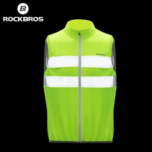 ROCKBROS Reflective Vest for Men Women Cycling Safety Vest Breathable Sleevele - Picture 1 of 17