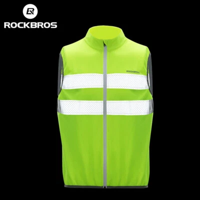 ROCKBROS Reflective Vest for Men Women Cycling Safety Vest Breathable Sleevele - Image 1 of 4
