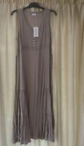 Size 18 Long Dress Flared Beautiful Lace Detail Crinkle Viscose NWT. Cost c£80