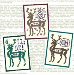 Deer Me: Three Dear Deer - Ink Circles -  New Chart - Picture 1 of 1
