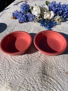 FIESTA NEW FLAMINGO pink CEREAL BOWLS 19 oz Fiestaware 7" MEDIUM BOWL set of 2 - Picture 1 of 2